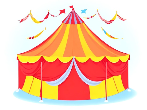 vector Sticker template with circus tent isolated AI_Generated