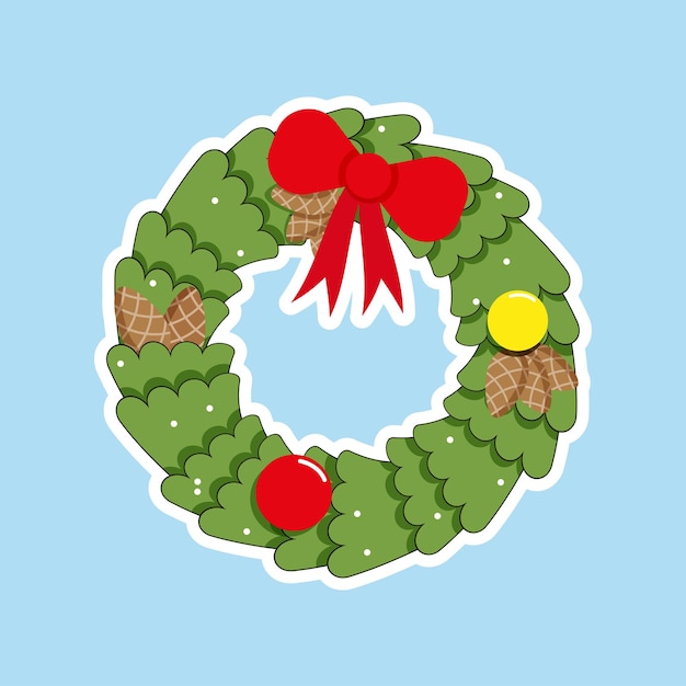 Vector sticker van de kroon van Kerstmis.