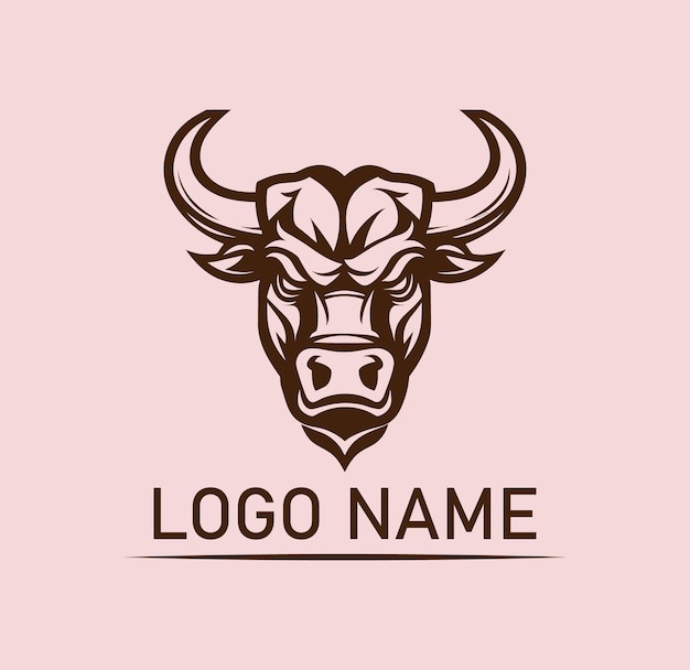 Vector stier hoofd mascotte logo ontwerp vectorillustratie