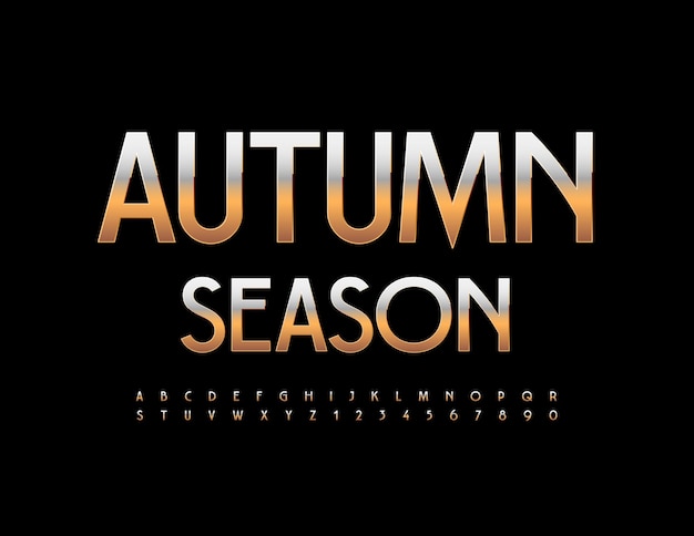 Vector stijlvol embleem Autumn Fest Elegant Trendy lettertype Unieke Alfabetletters en cijfers set