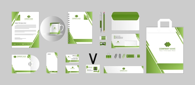 Vector vector stijlvolle zakelijke briefpapier items instellen