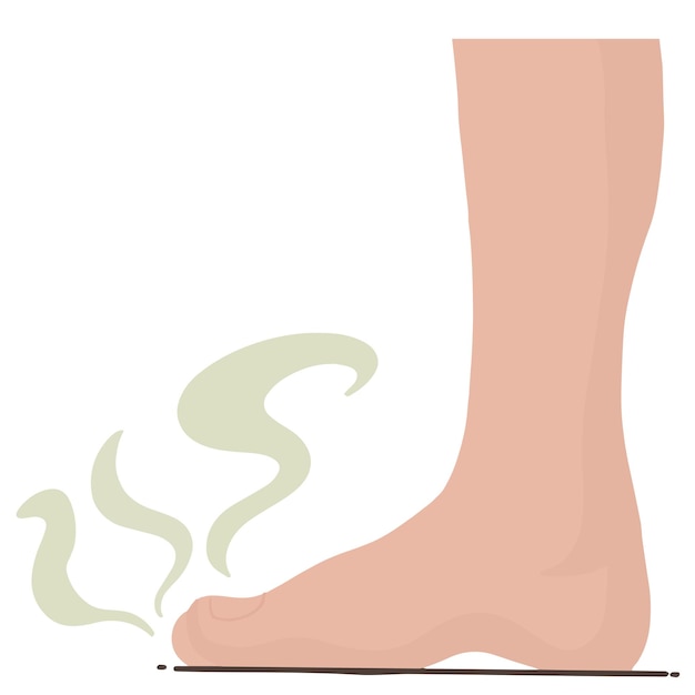 Vector vector of stinky foot smell not good foot body odor illustration