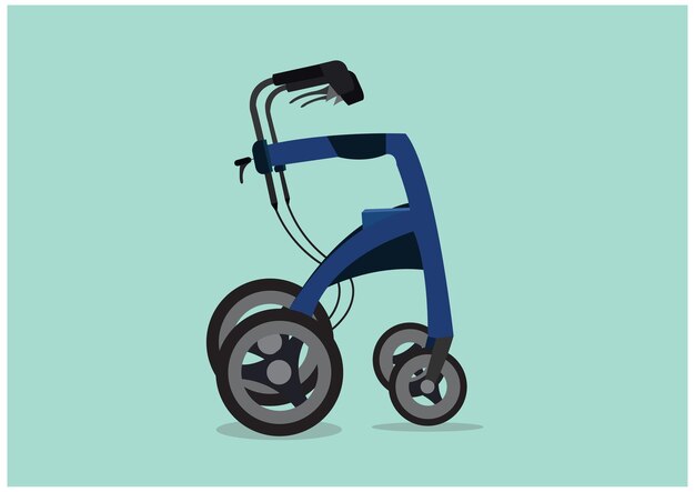 접이식 Rollator 보행자의 벡터 스톡 이미지