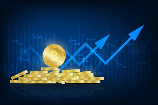 Vector stock market trading graph exchange cryto currency concept