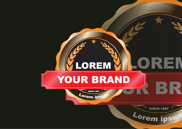 Vector vector stok luxe gouden label lint