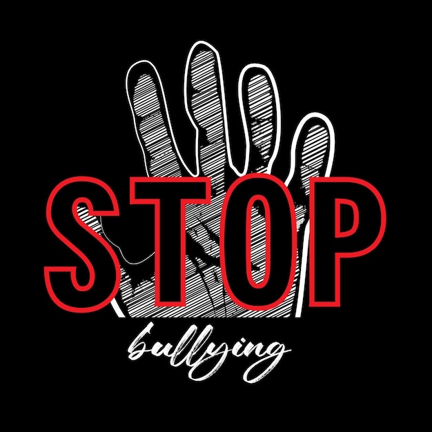 Vector stop bullying slogan t shirt typography design