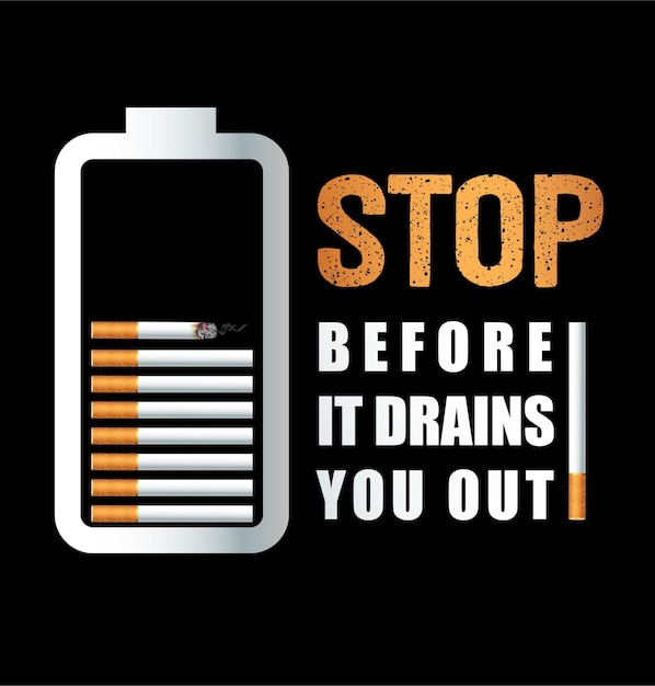 Vector vector stop smoking quotation banner template