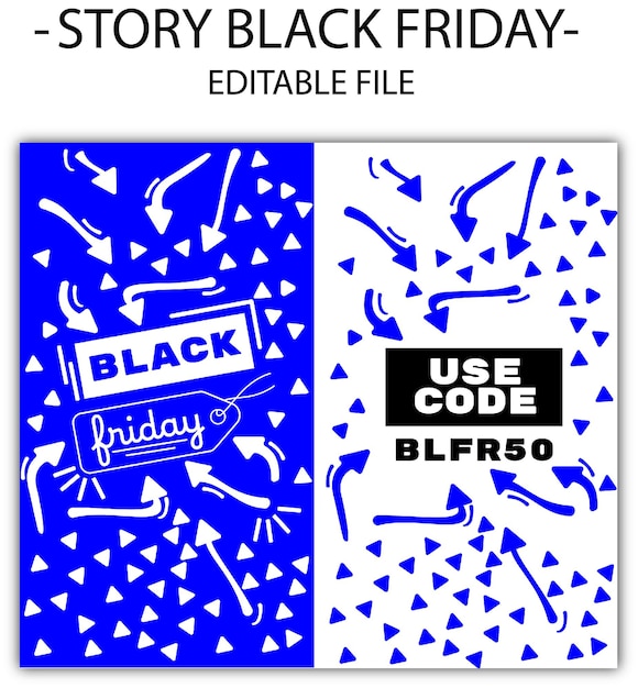 Vector vector story for social networks for black friday design and dynamics