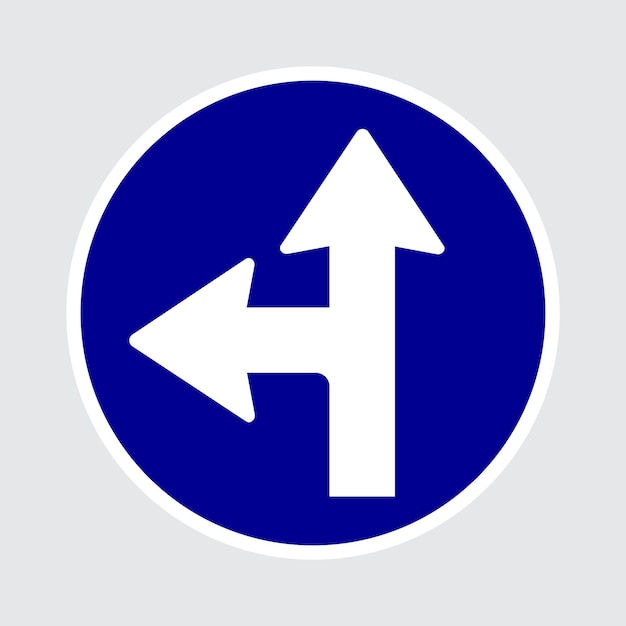 vector straight ahead or left turn primited