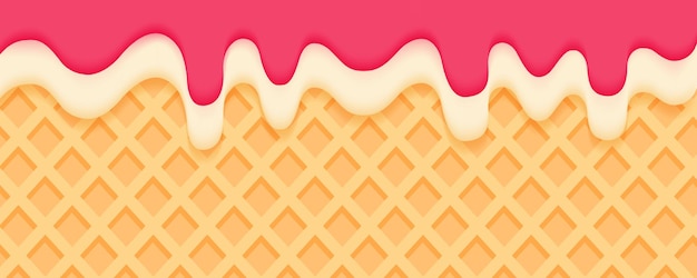 Vector strawberry ice cream background