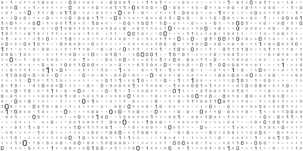 Vettore sfondo del codice binario di streaming vettoriale sfondo della matrice con i numeri 10 concetto di codifica o hacking illustrazione vettoriale