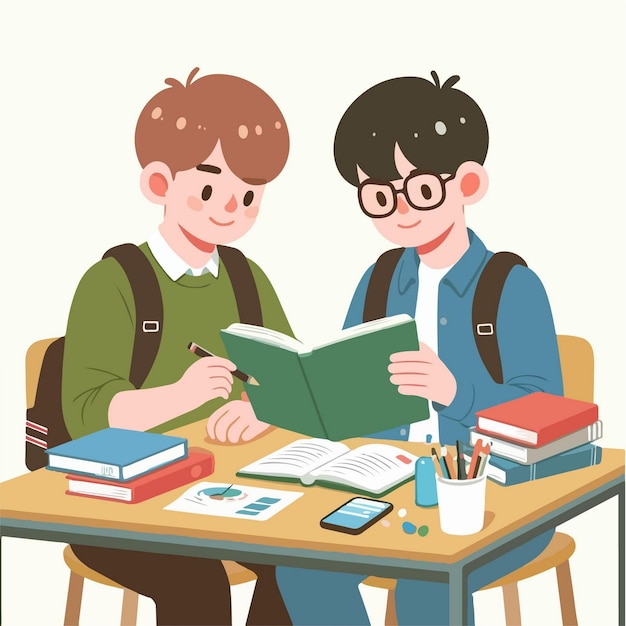 ベクトル ベクターの学生が学ぶイラスト