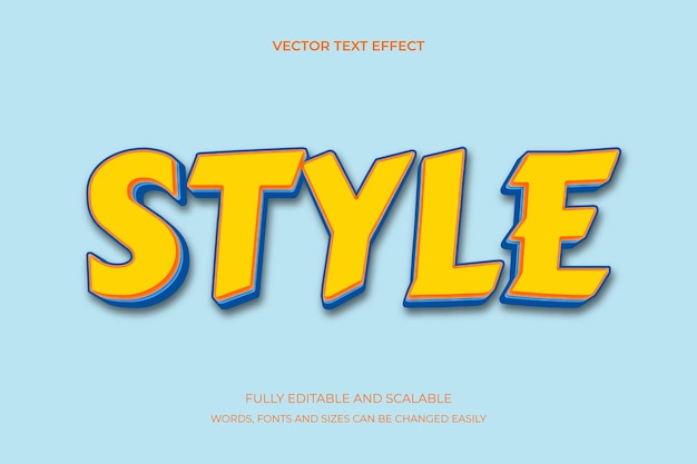 Vector style editable text effect