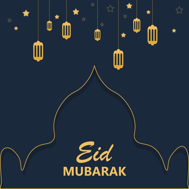 Vector style eid mubarak for your feeds social media