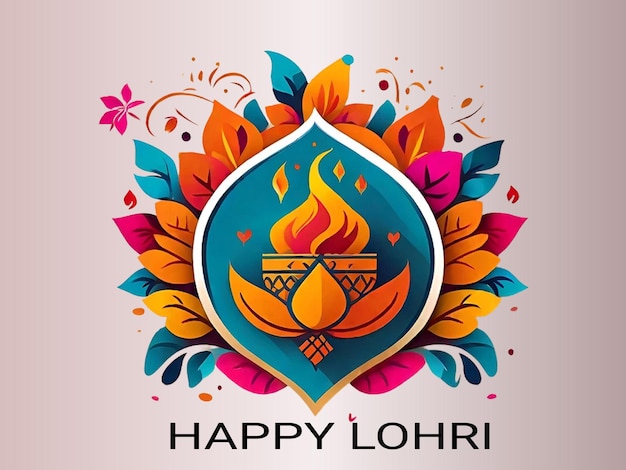 Vector style happy lohri design ai generated art