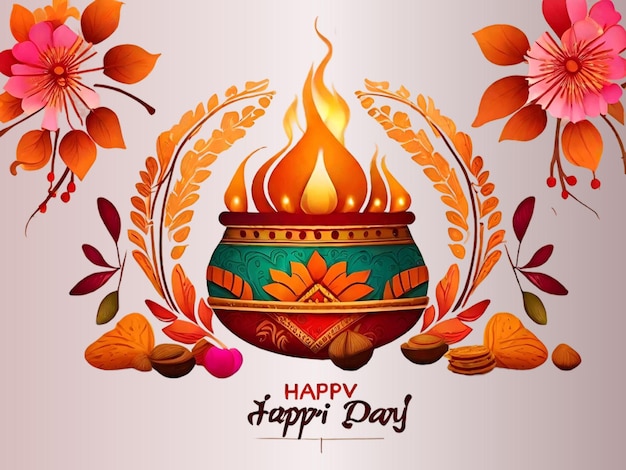 Векторный стиль Happy Lohri Design Ai Generated Art