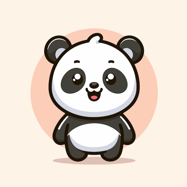 Vector vector style smile panda cute illustration