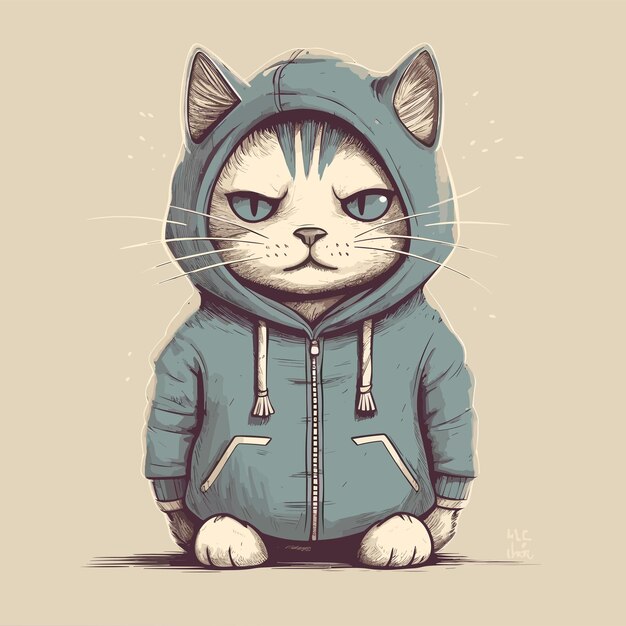Vector of stylish cat character illustration 3