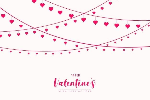 Vector stylish hanging hearts background for valentines day new design