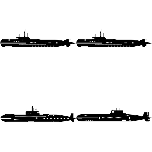 Vector vector submarine silhouette 7