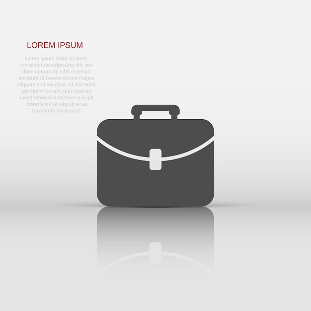 Vector suitcase icon in flat style Luggage sign illustration pictogram Bag business concept