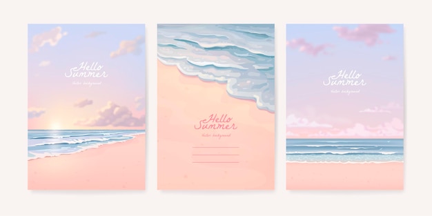 Vector summer beach posters set