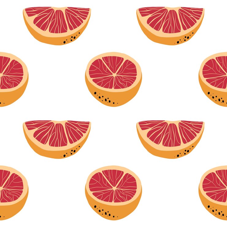 Vector vector summer pattern with oranges and leaves seamless texture design
