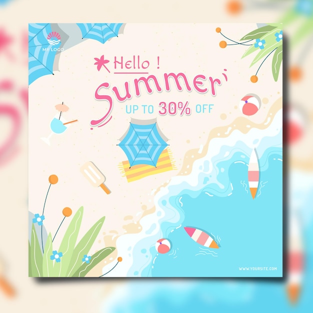 vector summer sale promotion illustration