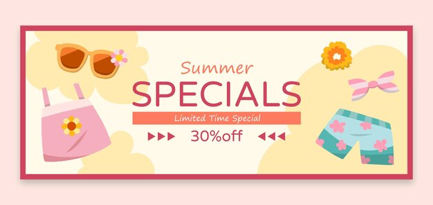 Vector summer specials sale 30off banner template