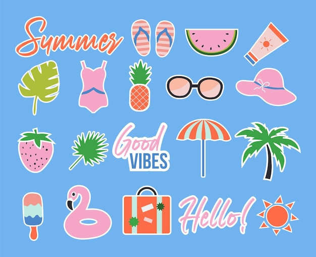 Vector Summer sticker collection