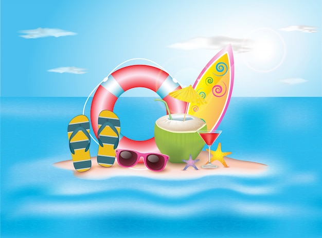 Vector Summer Time Holiday typographic illustration.