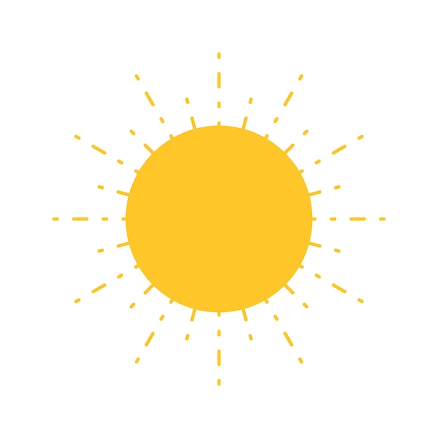 Illustrazione del sole vettoriale su sfondo bianco