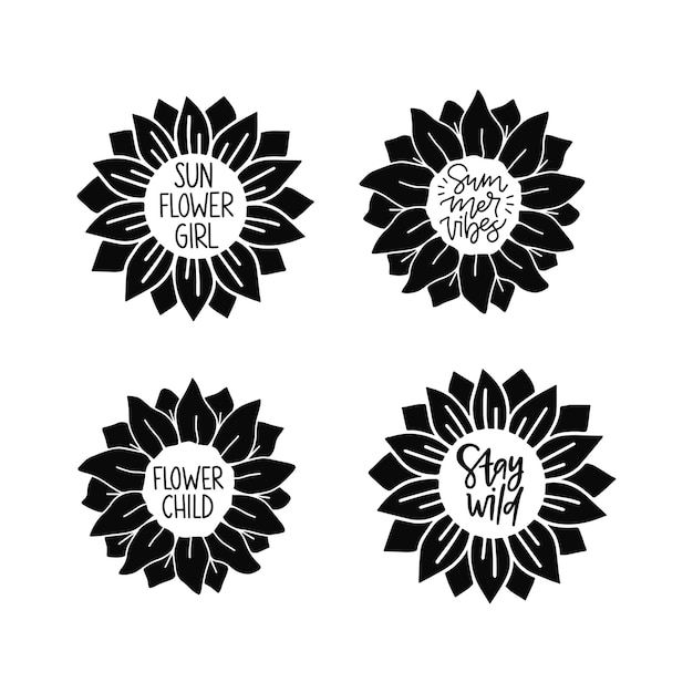 Insieme di clipart del girasole di vettore.