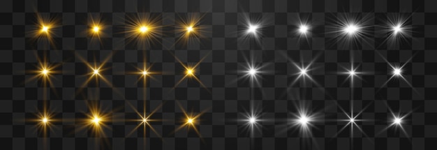 Vector vector sunlight set isolated on png