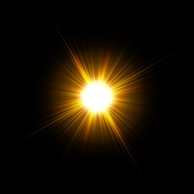 Vector sunlight special lens flare light effect. Sun isolated. Glow light effect.