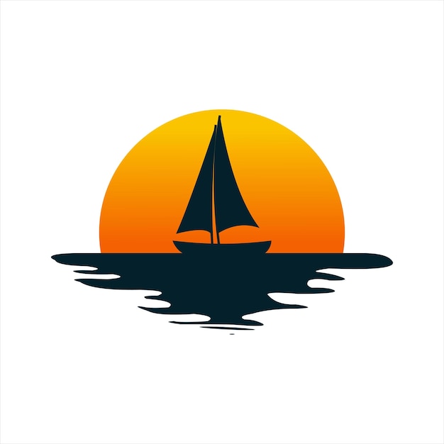 ベクトル ベクトル日没のロゴのテンプレート