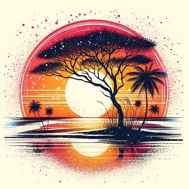 vector sunset logo