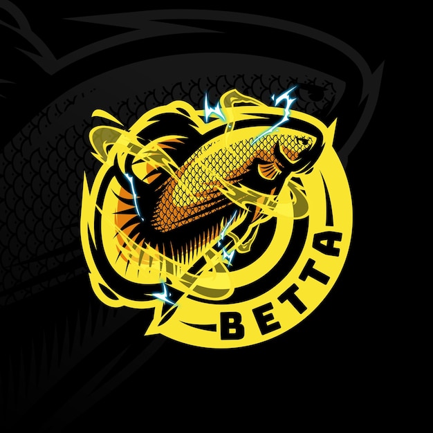 Vector Super Betta Vis Mascotte Logo Premium