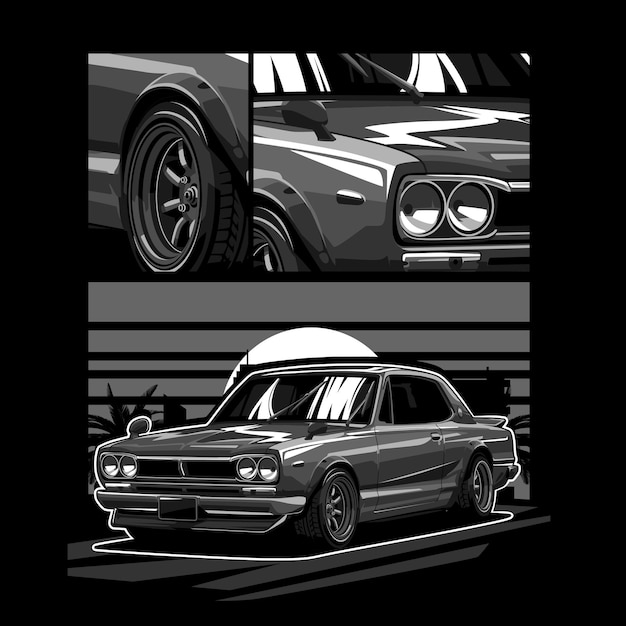 Vector super car cartoon vector illustration