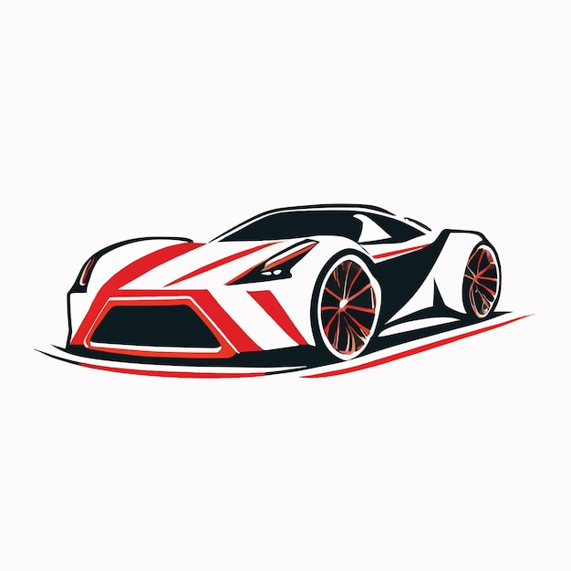 Vector vector super car logo in a white background