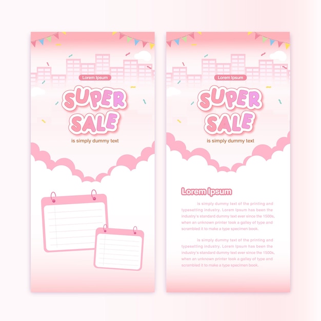 Vector super sale banner template with podium