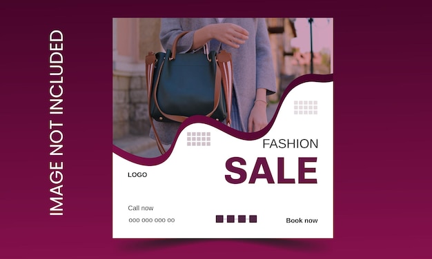 Vector supper fashion sale social media post design template