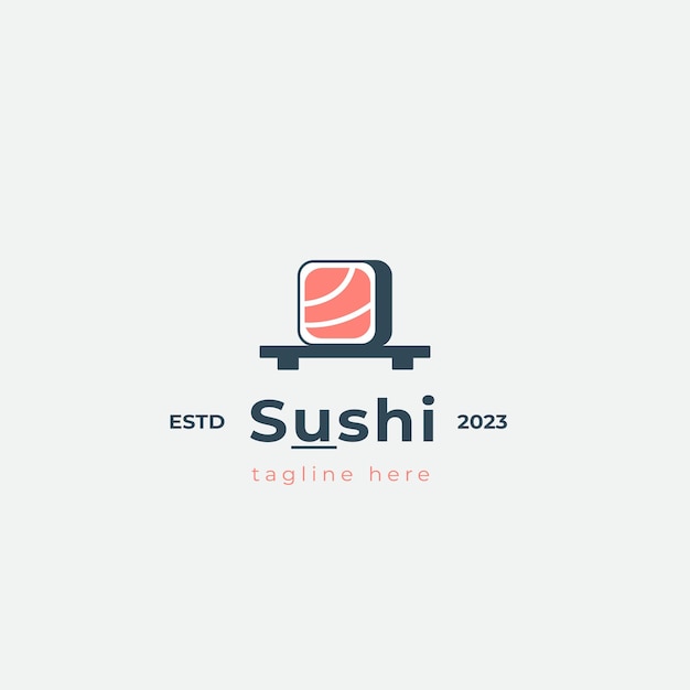 Vector vector sushi-logo met premium sjabloon