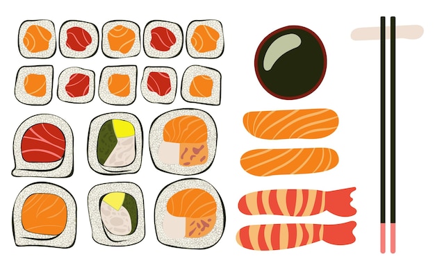 Vector of the sushi. Sushi Illustrations