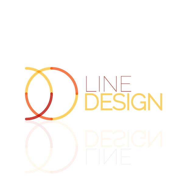 Vector swirl and circles outline minimal abstract geometric logo