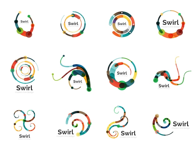 Vector vector swirl cirkel logo set