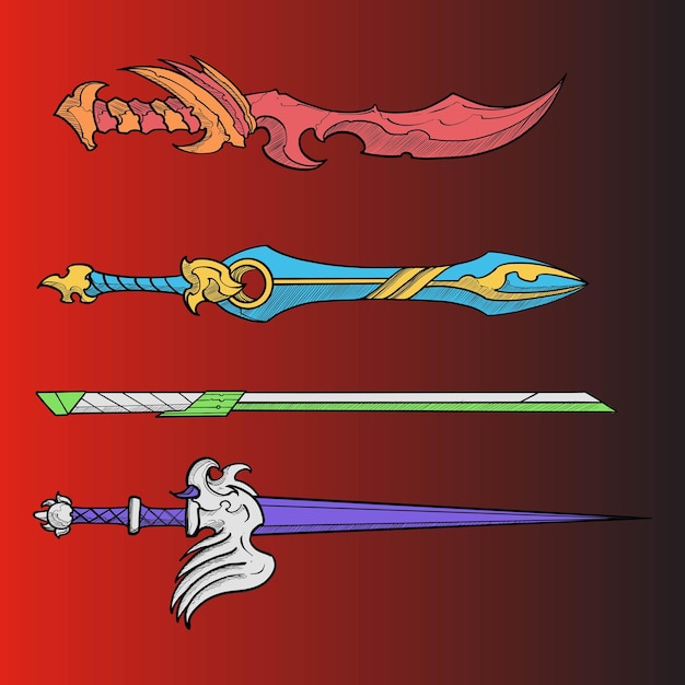 Vector vector sword various styleeps