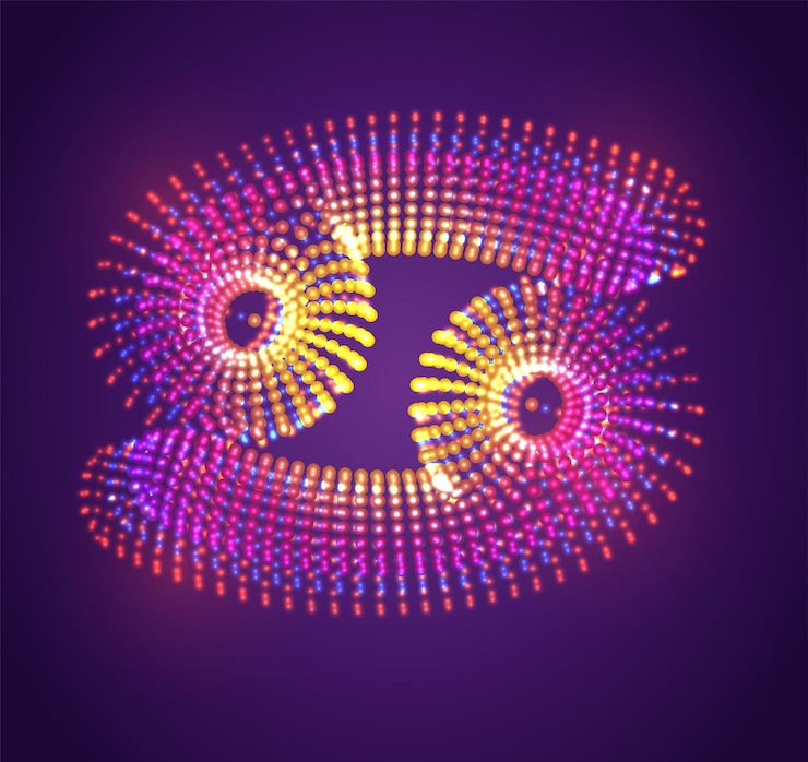 Vector vector symbol of luminous dots, rainbow gradient