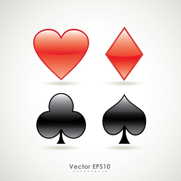 Vector symbolen van het spelen van poker kaart teken