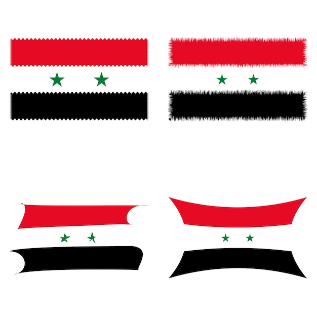 Vector syria flag set collection vector